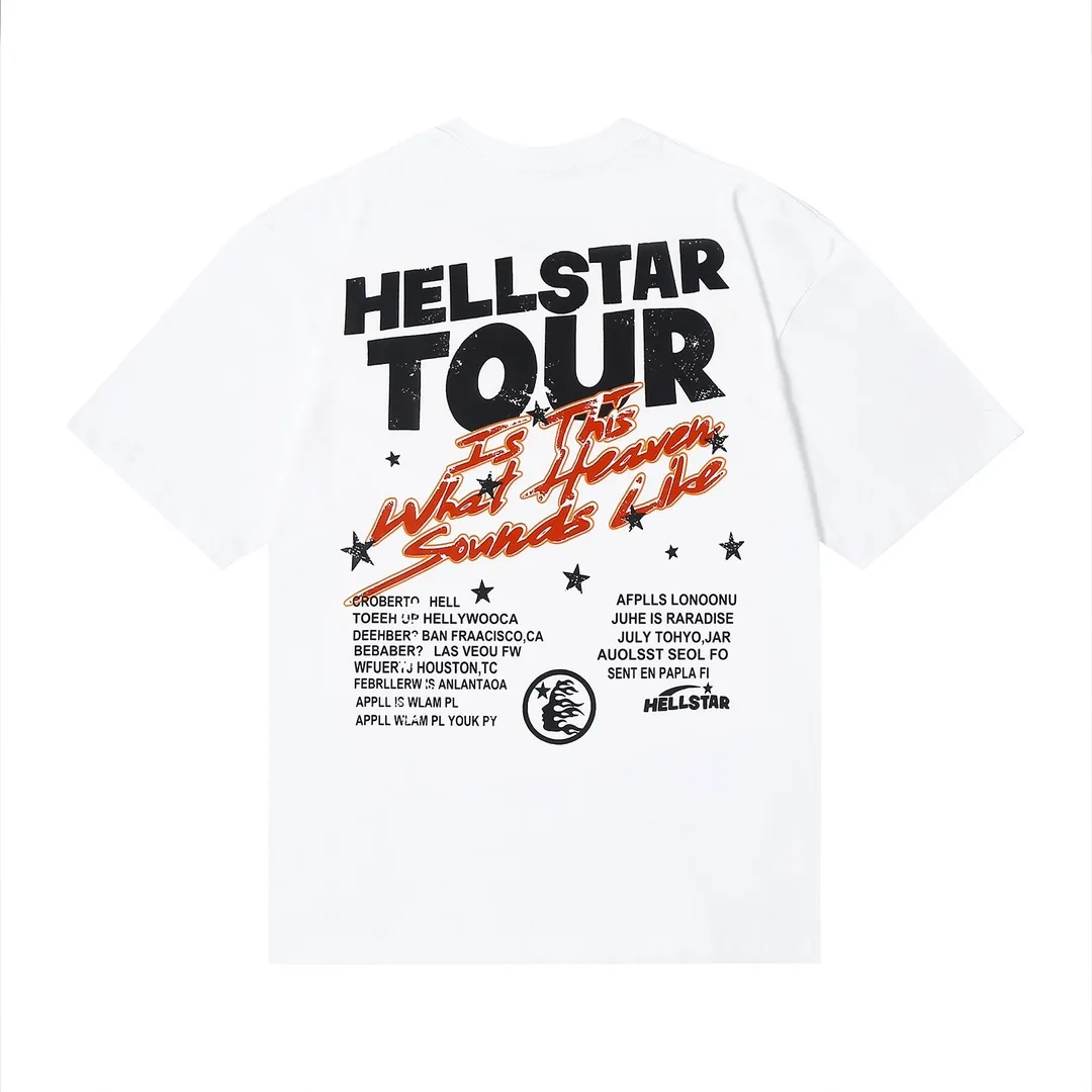 6635# P112 Hellstar American fashion high street pure cotton loose short-sleeved T-shirt Color: White Black Gray Size: S M L XL