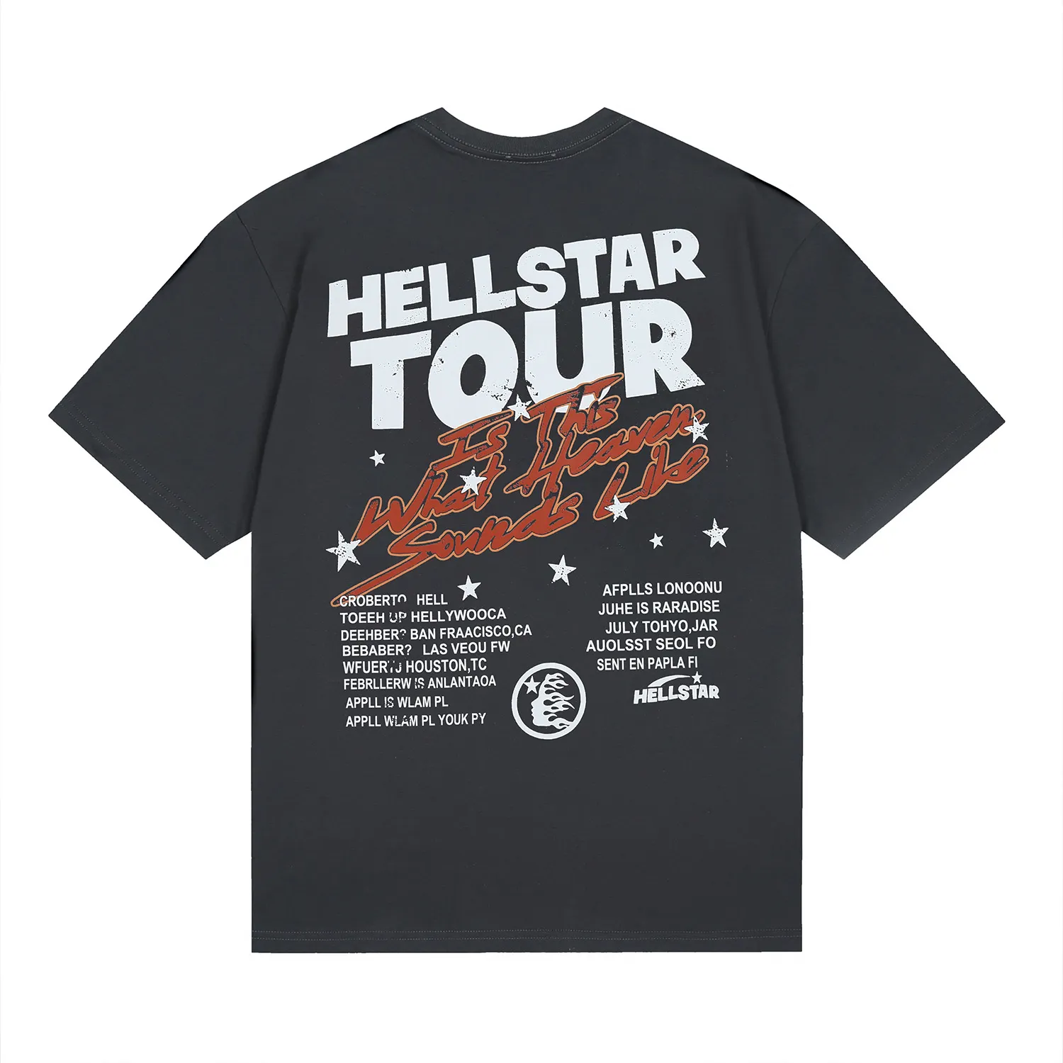6635# P112 Hellstar American fashion high street pure cotton loose short-sleeved T-shirt Color: White Black Gray Size: S M L XL