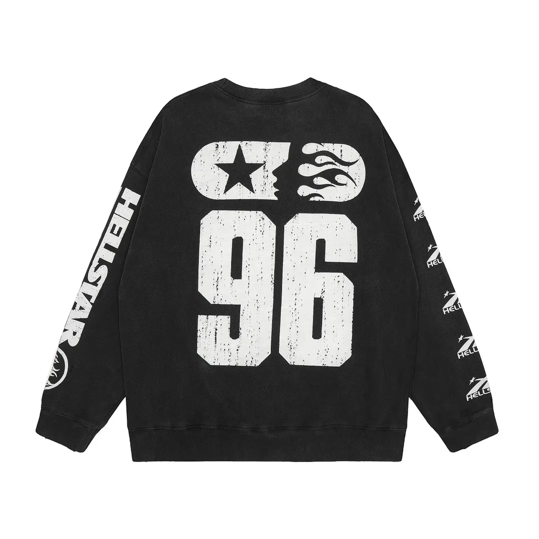P210 Hellstar Sports 96' Crewneck Sweatshirt Black washed distressed vintage terry crew neck sweatshirt color (color): Vintage Black (washed black) Size (size): S, M, L, XL