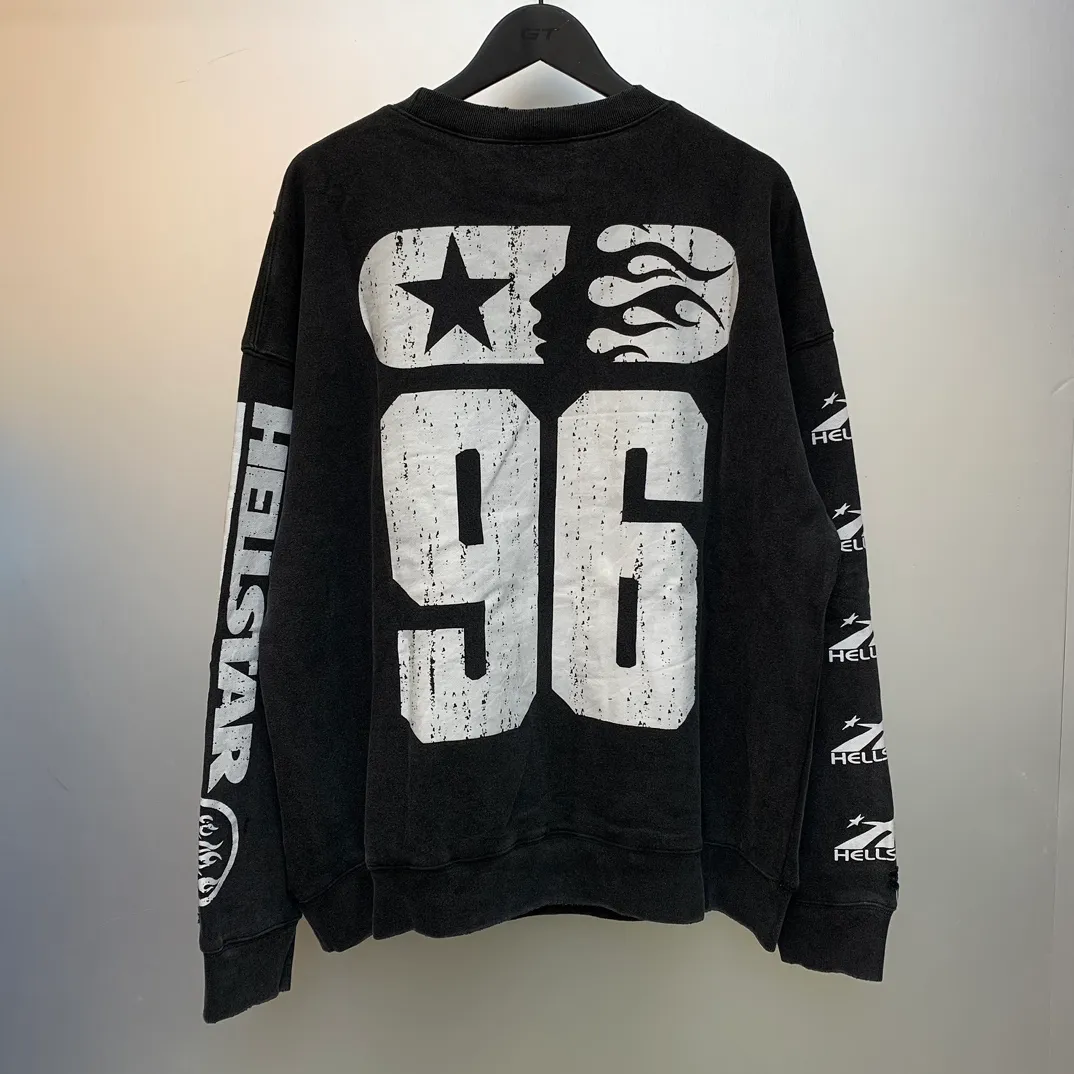 P210 Hellstar Sports 96' Crewneck Sweatshirt Black washed distressed vintage terry crew neck sweatshirt color (color): Vintage Black (washed black) Size (size): S, M, L, XL