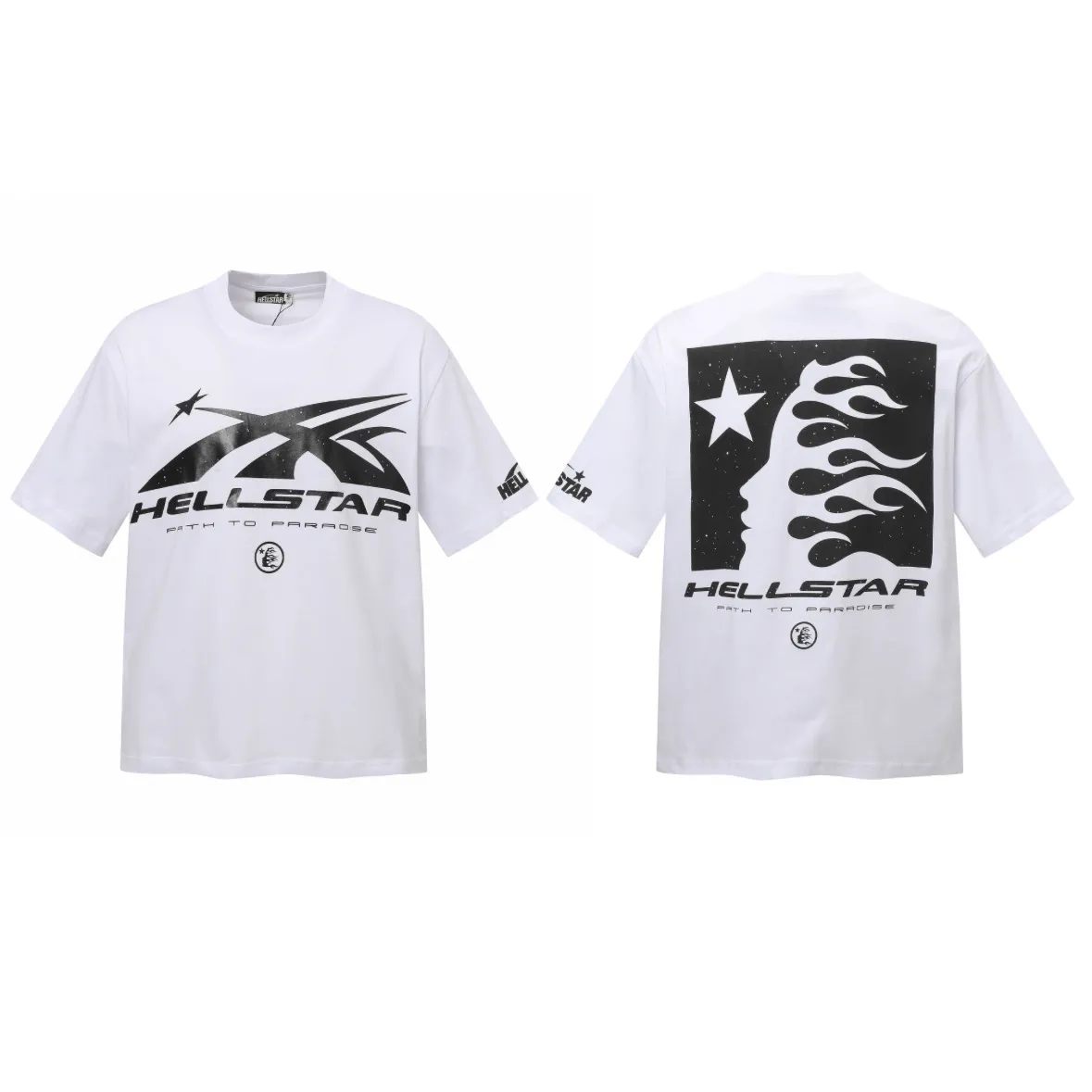 P108 Real-stock Hellstar Cross-border European and American style, street fashion brand pure cotton T-shirt Fabric (fabric): 32 pieces of 240g heavy combed double yarn pure cotton Size (size): S-M- L- X L Color (colour): white 👉