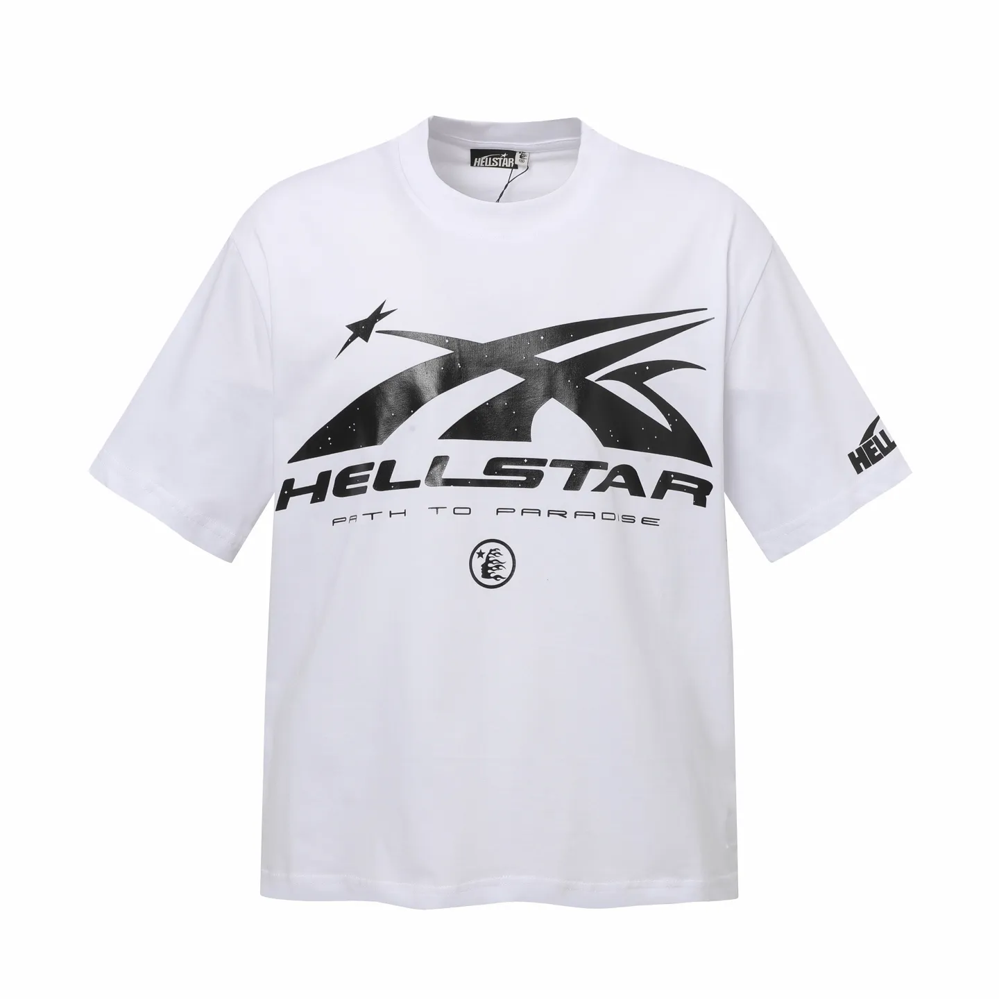 P108 Real-stock Hellstar Cross-border European and American style, street fashion brand pure cotton T-shirt Fabric (fabric): 32 pieces of 240g heavy combed double yarn pure cotton Size (size): S-M- L- X L Color (colour): white 👉