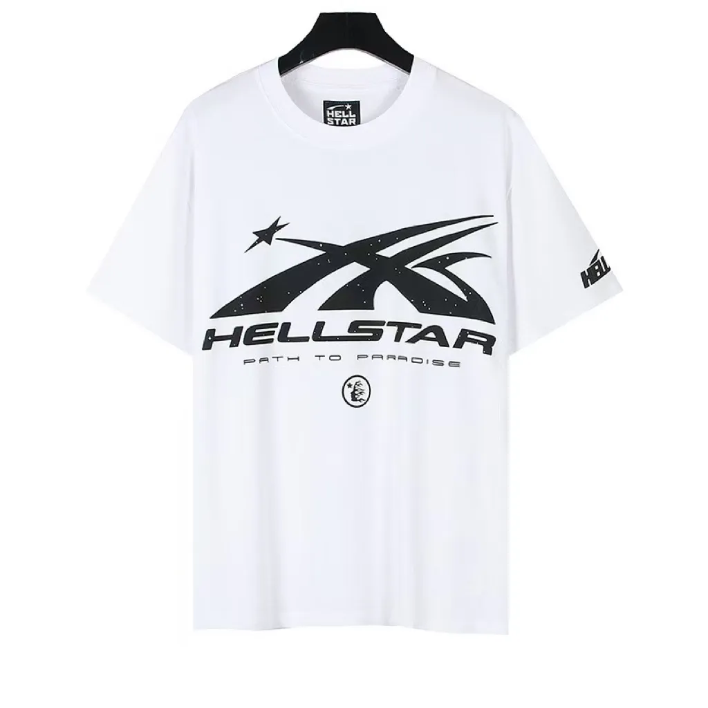 P108 Real-stock Hellstar Cross-border European and American style, street fashion brand pure cotton T-shirt Fabric (fabric): 32 pieces of 240g heavy combed double yarn pure cotton Size (size): S-M- L- X L Color (colour): white 👉