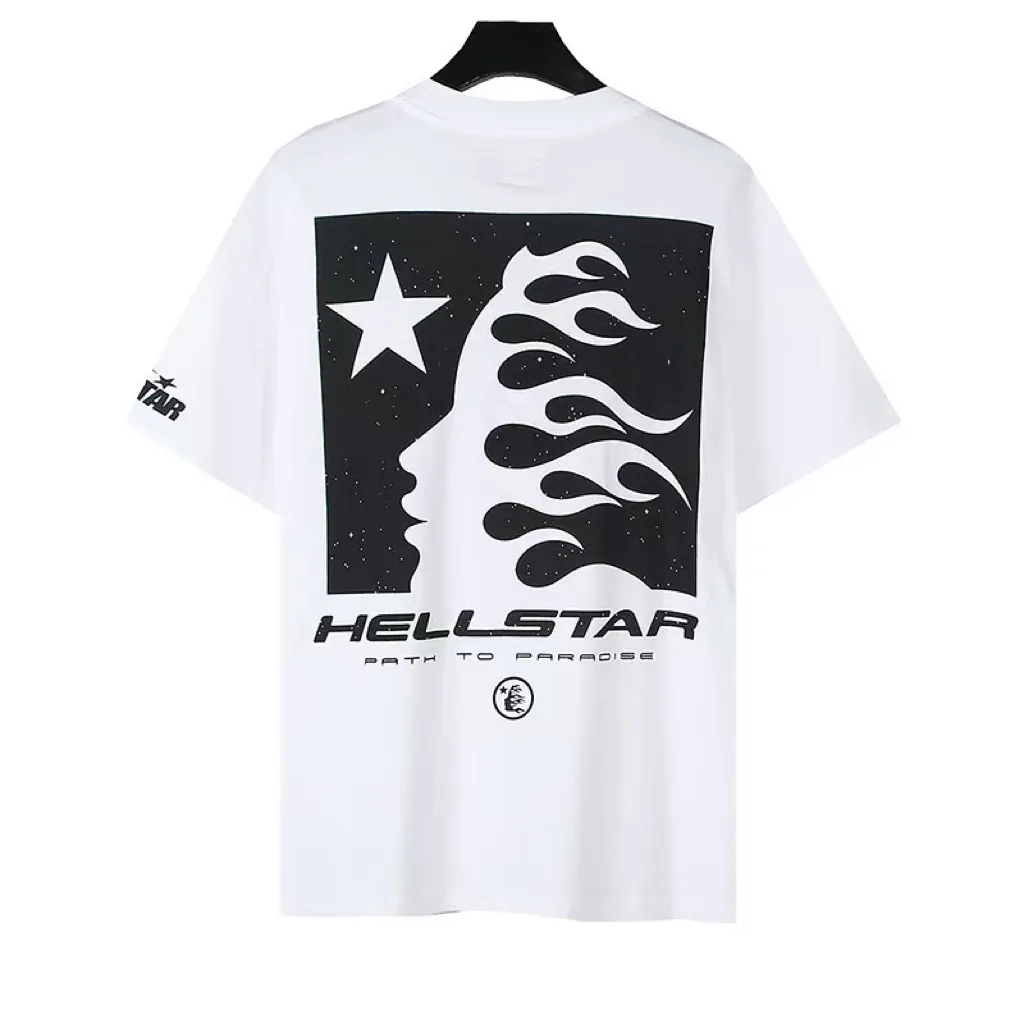 P108 Real-stock Hellstar Cross-border European and American style, street fashion brand pure cotton T-shirt Fabric (fabric): 32 pieces of 240g heavy combed double yarn pure cotton Size (size): S-M- L- X L Color (colour): white 👉