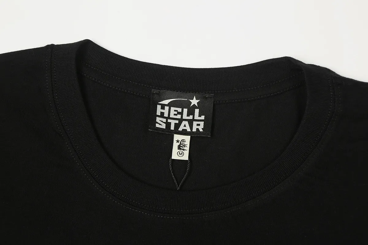 6721# P112 Hellstar American fashion high street pure cotton loose short-sleeved T-shirt Color: white black apricot code number