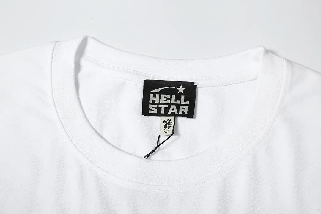 5508# P136 Hellstar Hellstar letter print lightning high street men and women hip-hop loose long-sleeved T-shirt Color: White Black Size: S M L XL