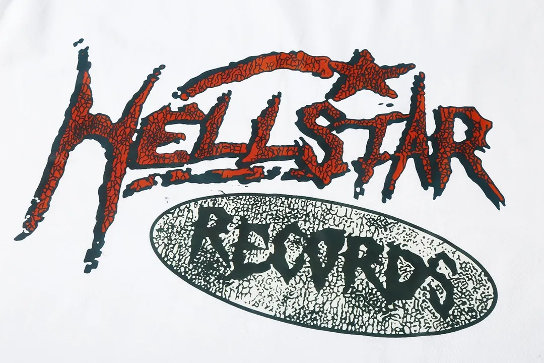 5508# P136 Hellstar Hellstar letter print lightning high street men and women hip-hop loose long-sleeved T-shirt Color: White Black Size: S M L XL