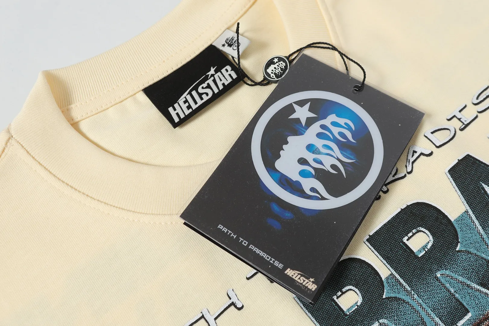 P140 Real-stock Hellstar Cross-border European and American style/street fashion brand pure cotton long-sleeved T-shirt Fabric (fabric): High-density 26-count 270-gram heavy combed double yarn pure cotton Size (size): S-M- L- X L Color (colour): Active black/apricot 👉