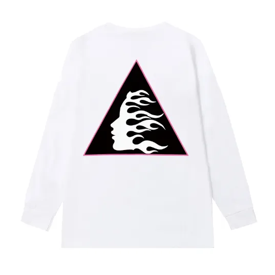 5526# P136 Hellstar Hellstar letter print lightning high street men and women hip-hop loose long-sleeved T-shirt Color: Black White Size: S M L XL