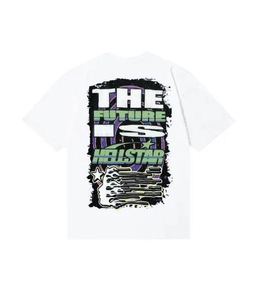 6826# P116 Hellstar American fashion high street pure cotton loose short-sleeved T-shirt Color: Black White Red Size: S M L XL