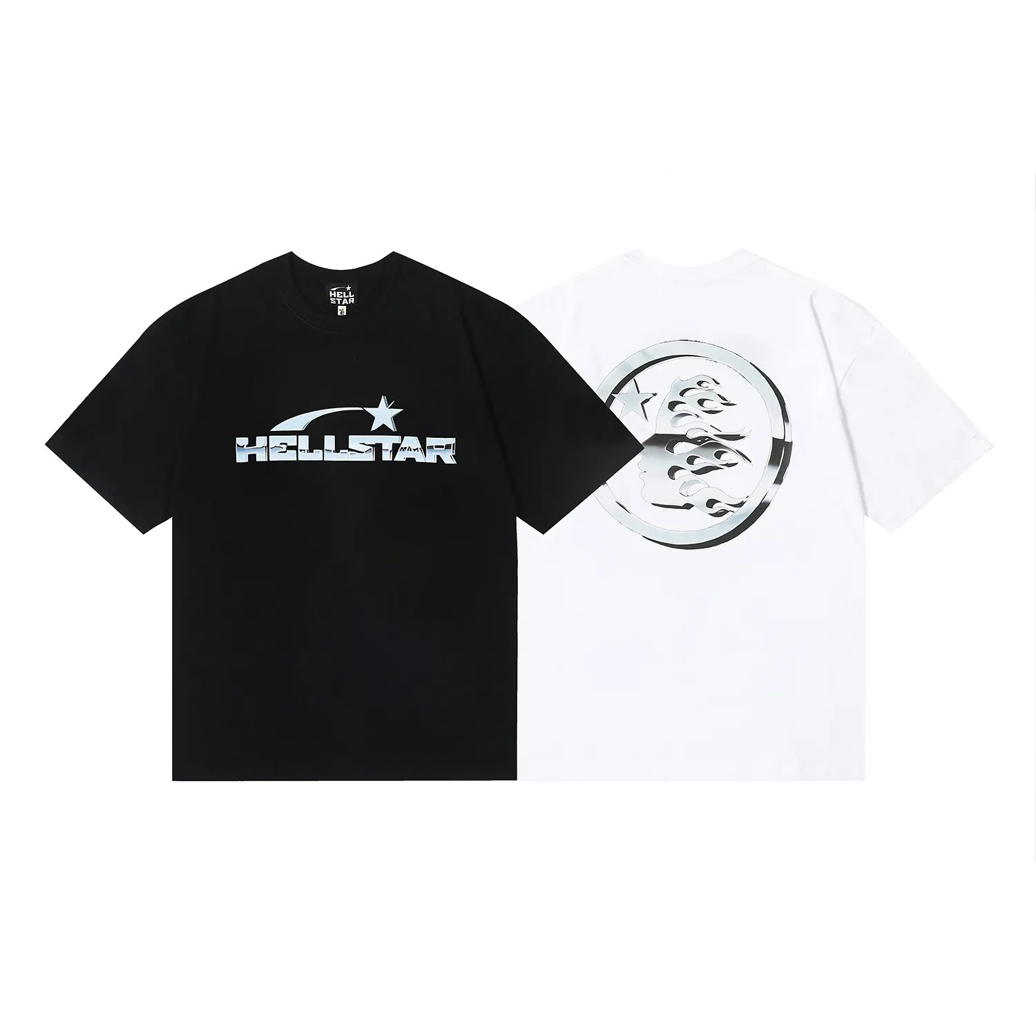 6691# P112 Hellstar American fashion high street pure cotton loose short-sleeved T-shirt Color: White Black Size: S M L XL