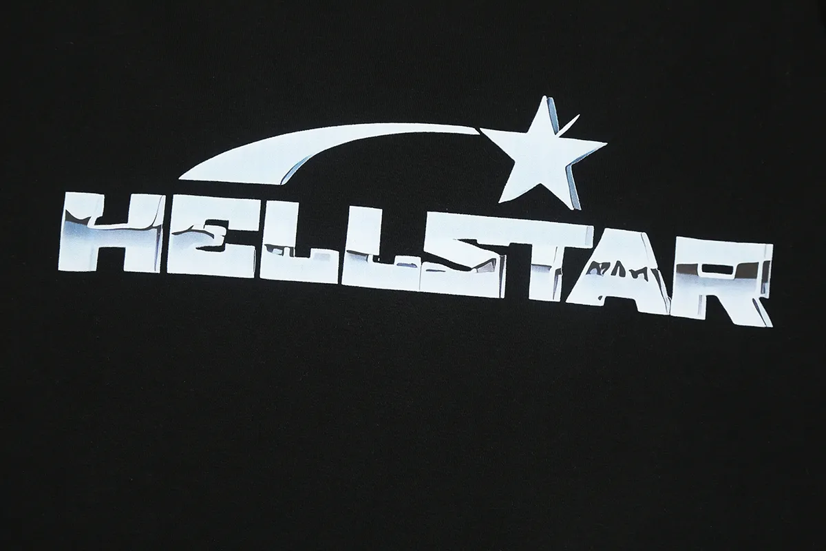6691# P112 Hellstar American fashion high street pure cotton loose short-sleeved T-shirt Color: White Black Size: S M L XL
