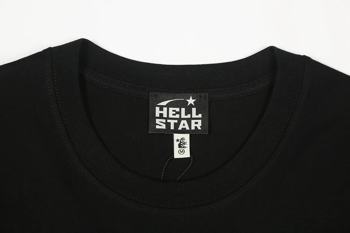 6691# P112 Hellstar American fashion high street pure cotton loose short-sleeved T-shirt Color: White Black Size: S M L XL