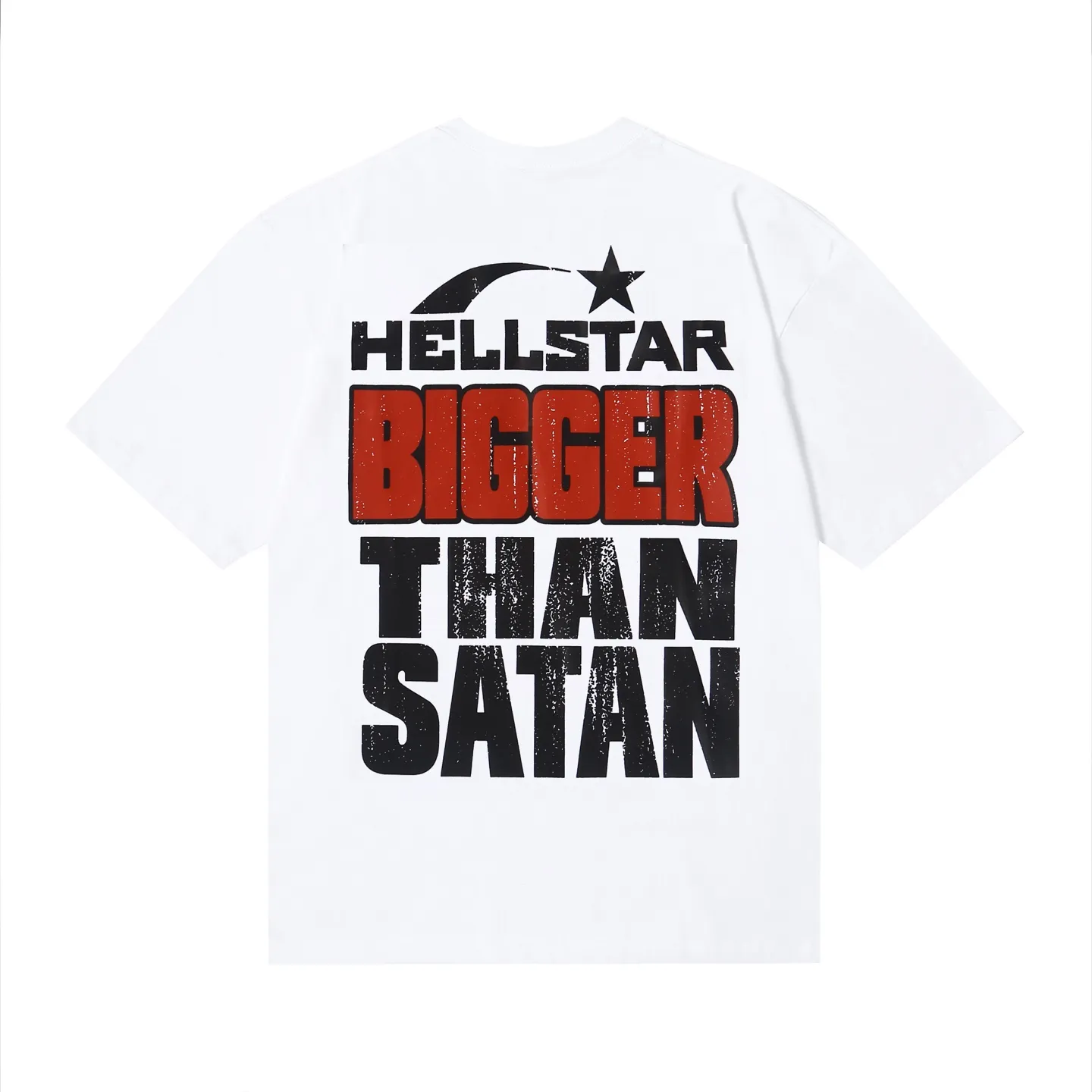 6603# P116 Beautiful fashion hell star ins same style retro print summer high street men and women loose casual hip hop short-sleeved T-shirt Color: white black apricot code number: S M L XL