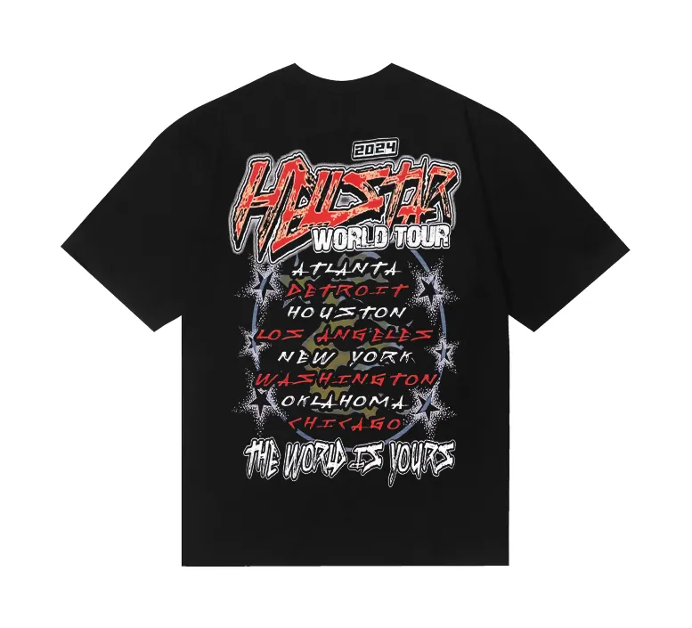 6743# P116 Hellstar American fashion high street pure cotton loose short-sleeved T-shirt Color: Black Size: S M L XL