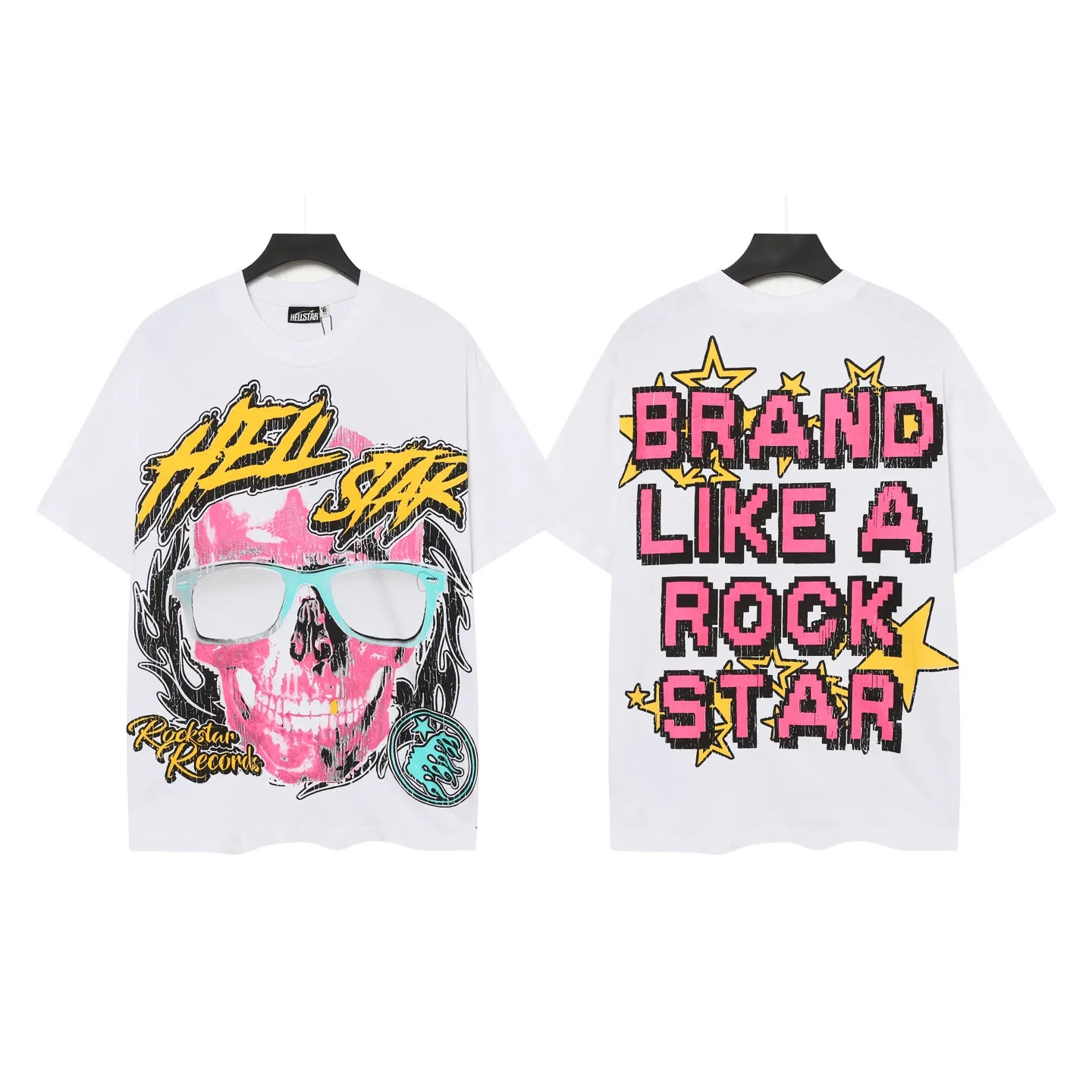 P108 Real-stock Hellstar Cross-border European and American style, street fashion brand pure cotton T-shirt Fabric (fabric): 32 counts of 240g heavy combed double yarn pure cotton Size (size): S-M- L- X L Color (colour): white, apricot