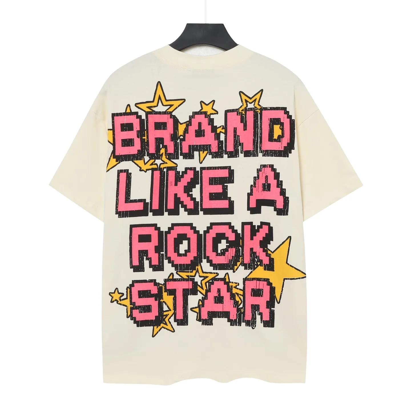 P108 Real-stock Hellstar Cross-border European and American style, street fashion brand pure cotton T-shirt Fabric (fabric): 32 counts of 240g heavy combed double yarn pure cotton Size (size): S-M- L- X L Color (colour): white, apricot
