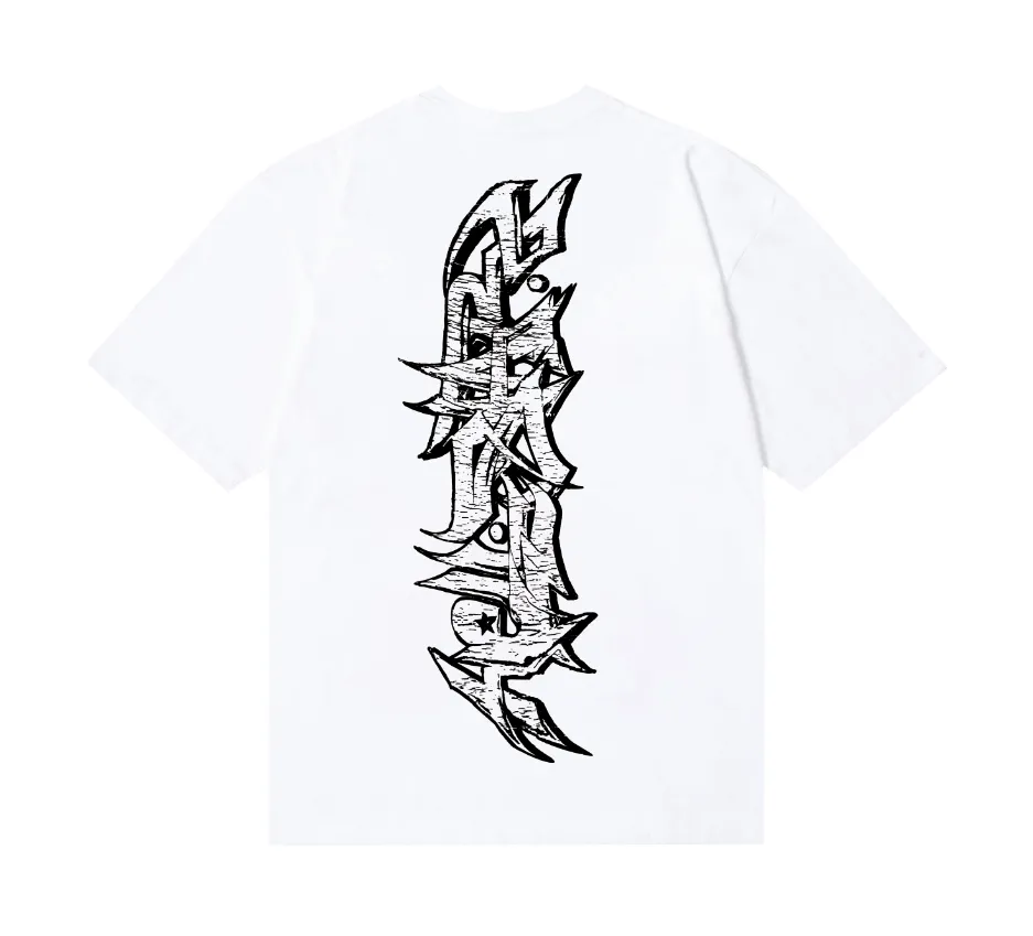 6796# P116 Hellstar American fashion high street pure cotton loose short-sleeved T-shirt Color: White Size: S M L XL