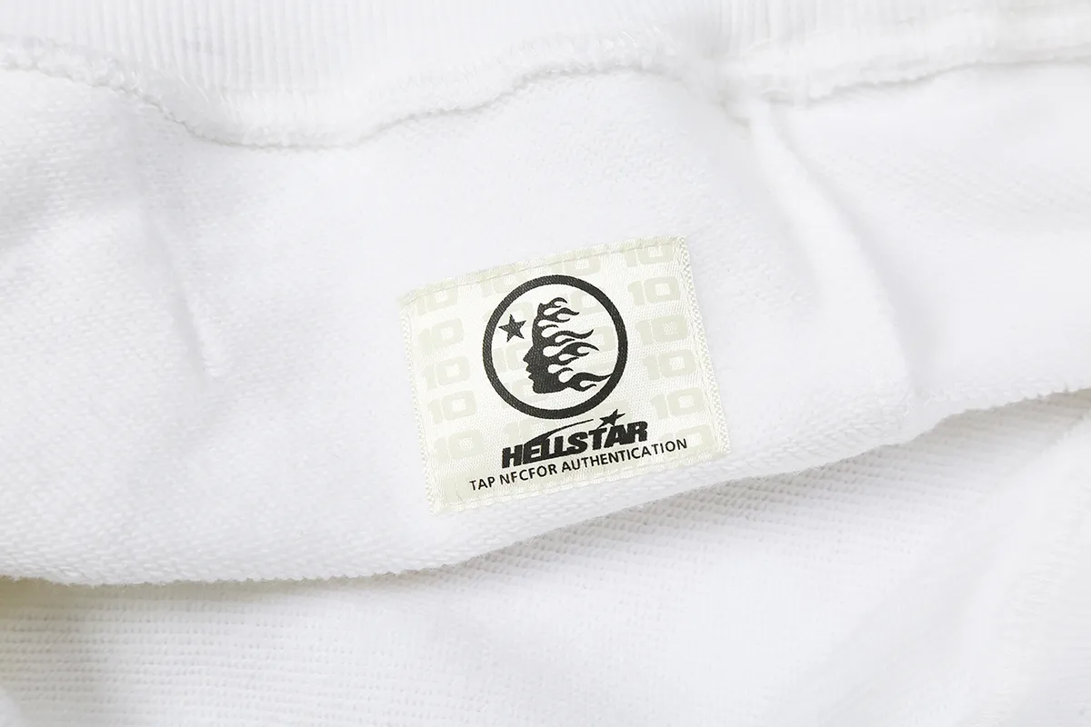 9911# P196 Ins American hip-hop trendy brand hellstar letter printed high street loose hooded pullover sweatshirt for men and women Color: Black White Size: S M L XL