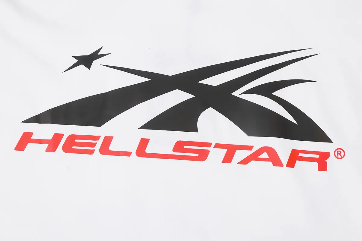 9911# P196 Ins American hip-hop trendy brand hellstar letter printed high street loose hooded pullover sweatshirt for men and women Color: Black White Size: S M L XL