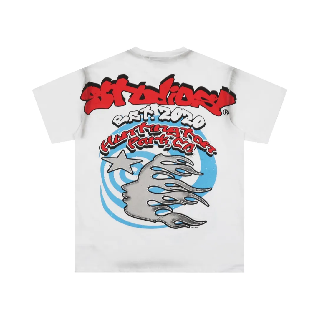 P126 HELLSTAR STUDIOS SCREAMING KID T-SHIRT American fashion spray Ma Liu T-shirt short-sleeved new hot beauty fashion Hellstar!  Standard beauty and trendy workmanship, original customization (fabric, pattern, printing, hang tag, main mark, etc.), exaggerated style, explosive style, dare to break through tradition, bring adventurous new fashion experience!   YoungBoy, the most popular rapper in the youth circle, has shot a lot of models for him, and celebrities such as Dababy and Swae Lee frequently get dressed!  color: white Size: S, M, L, XL