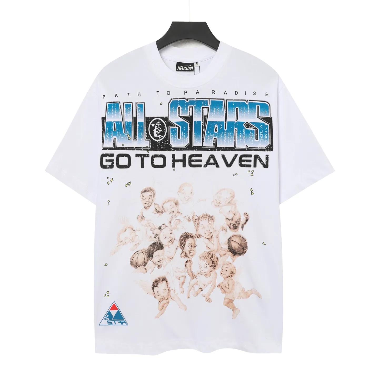 P108 Real-stock Hellstar Cross-border European and American style street brand pure cotton T-shirt Fabric (fabric): 32 counts of 240g heavy combed double yarn pure cotton Size (size): S-M- L- X L Color (colour): white