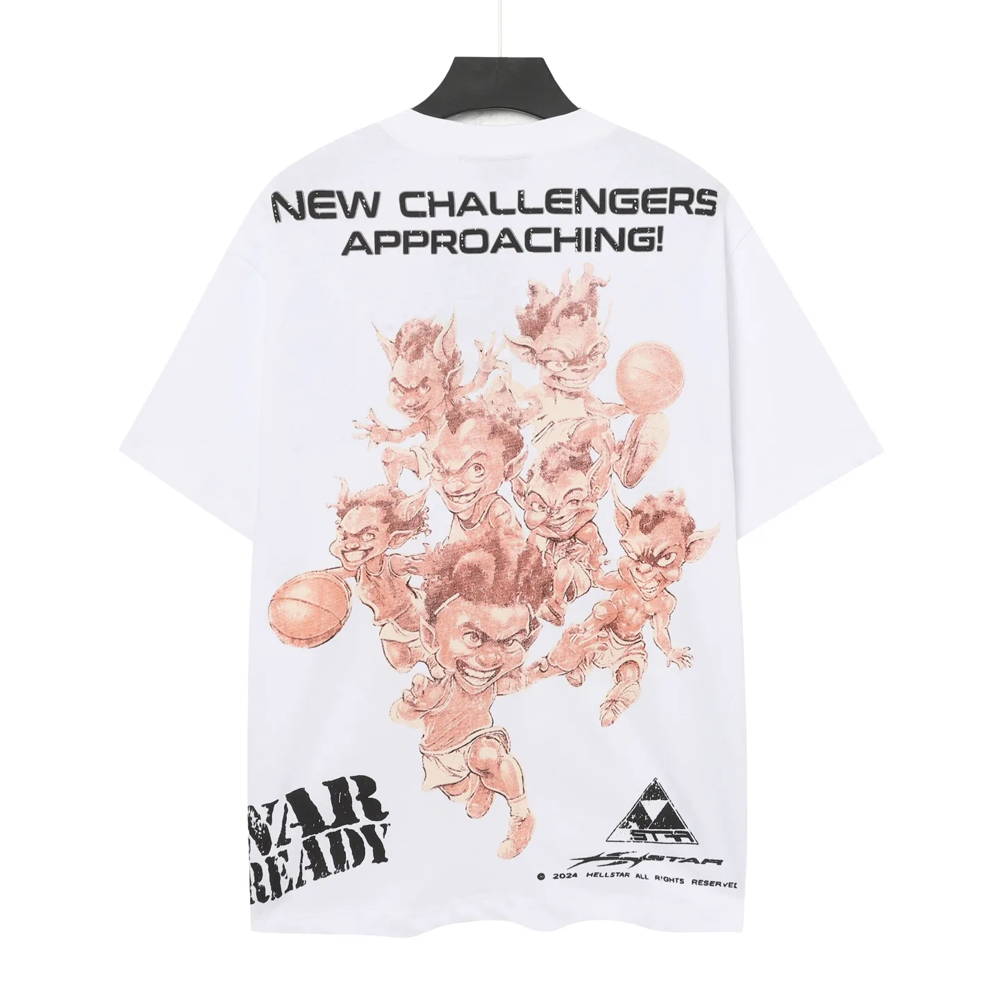 P108 Real-stock Hellstar Cross-border European and American style street brand pure cotton T-shirt Fabric (fabric): 32 counts of 240g heavy combed double yarn pure cotton Size (size): S-M- L- X L Color (colour): white