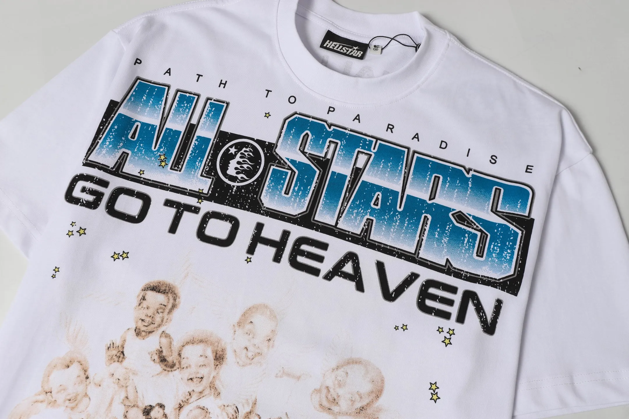 P108 Real-stock Hellstar Cross-border European and American style street brand pure cotton T-shirt Fabric (fabric): 32 counts of 240g heavy combed double yarn pure cotton Size (size): S-M- L- X L Color (colour): white