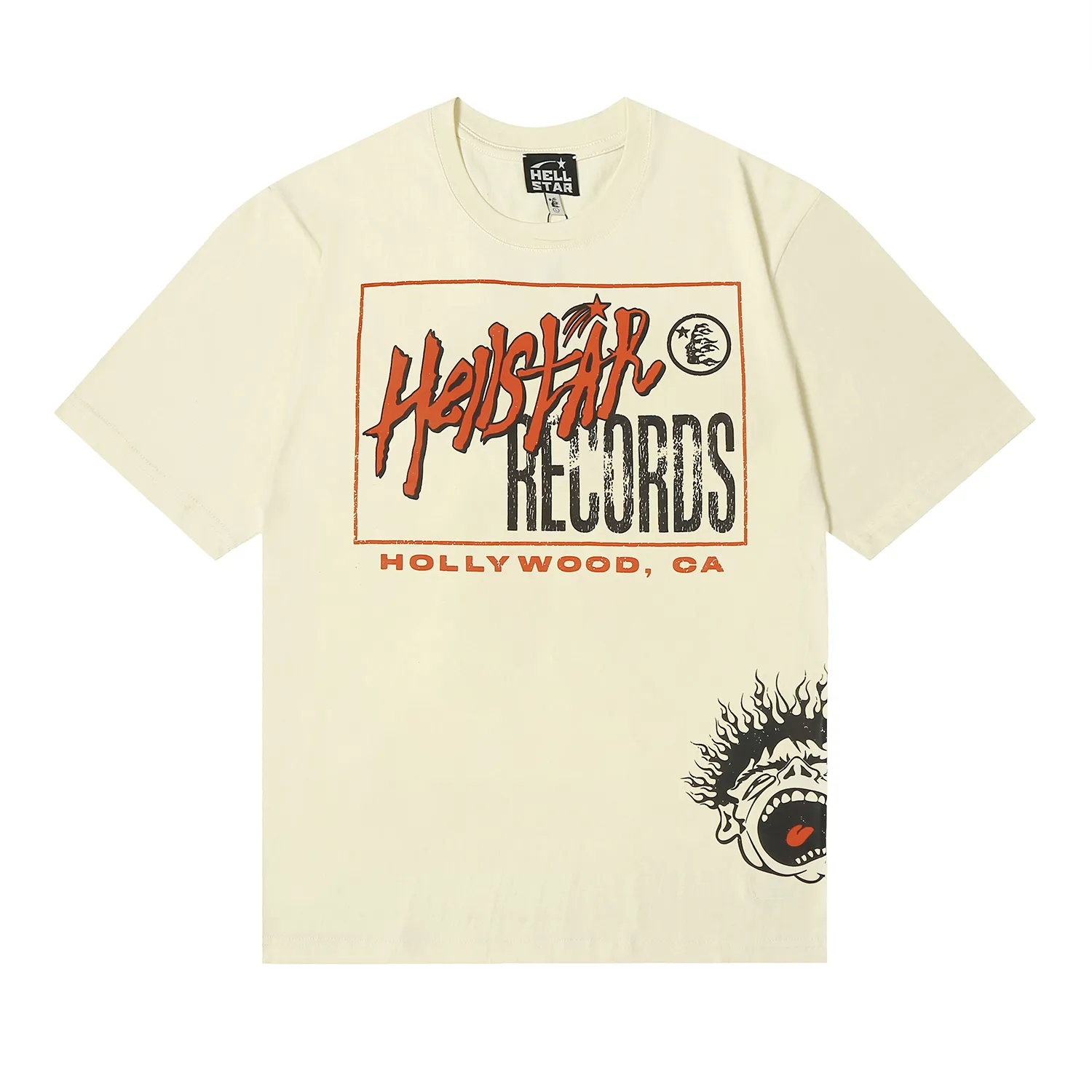 6684# P116 Hellstar American fashion high street pure cotton loose short-sleeved T-shirt Color: White Black Apricot Code Number: S M L XL