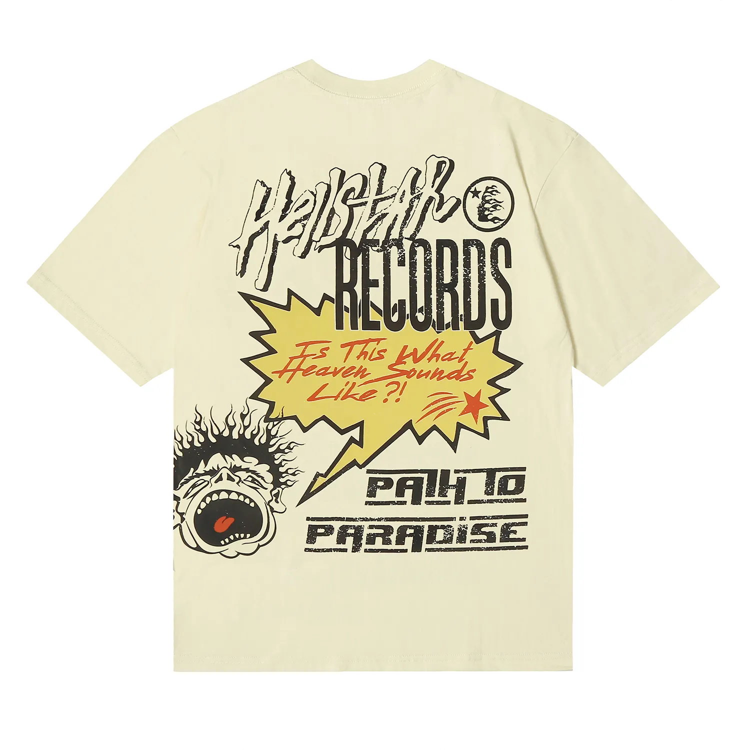 6684# P116 Hellstar American fashion high street pure cotton loose short-sleeved T-shirt Color: White Black Apricot Code Number: S M L XL
