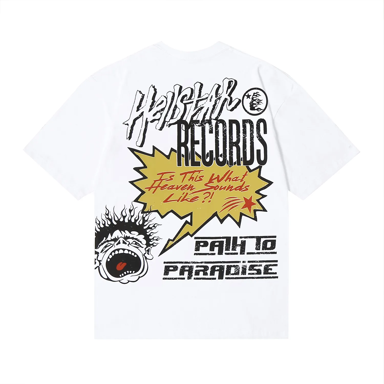 6684# P116 Hellstar American fashion high street pure cotton loose short-sleeved T-shirt Color: White Black Apricot Code Number: S M L XL