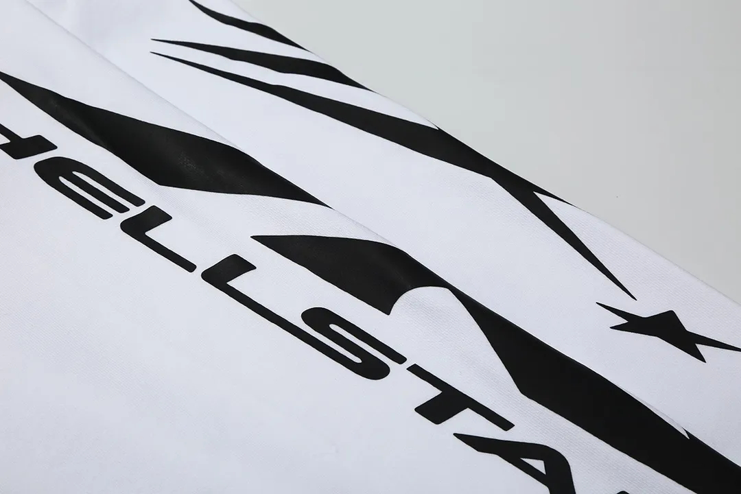 8809# P166 Hellstar high quality Hellstar American trendy printed cotton terry crew neck sweatshirt Color: White Black Size: S M L XL