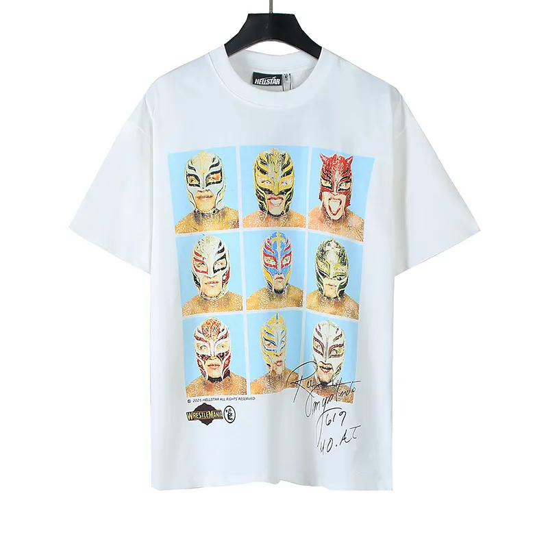 P110 5615# Real shot Hellstar Meichao high street pure cotton loose short-sleeved T-shirt Fabric: 240g 32 count fine cotton double yarn pure cotton Color: White Size: S M L XL