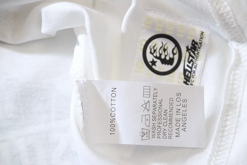 P110 5615# Real shot Hellstar Meichao high street pure cotton loose short-sleeved T-shirt Fabric: 240g 32 count fine cotton double yarn pure cotton Color: White Size: S M L XL
