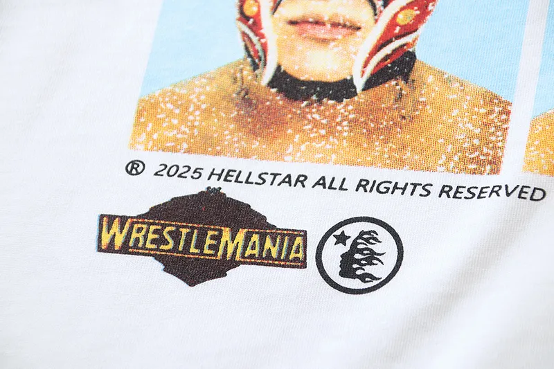 P110 5615# Real shot Hellstar Meichao high street pure cotton loose short-sleeved T-shirt Fabric: 240g 32 count fine cotton double yarn pure cotton Color: White Size: S M L XL