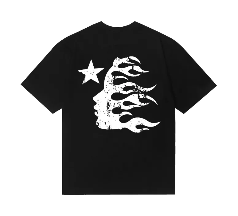 6792# P116 Hellstar American fashion high street pure cotton loose short-sleeved T-shirt Color: Black Gray Size: S M L XL
