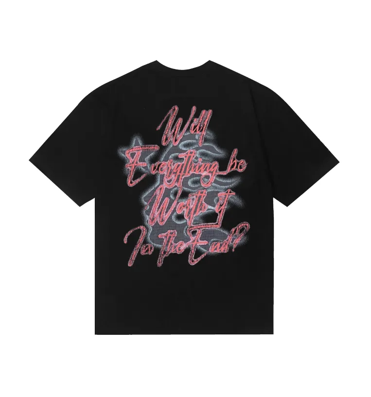6730# P116 Hellstar American fashion high street pure cotton loose short-sleeved T-shirt Color: Black Size: S M L XL