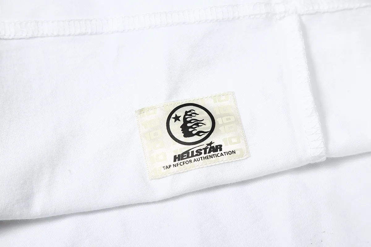 5510# P136 Hellstar Hellstar letter print lightning high street men and women hip-hop loose long-sleeved T-shirt Color: White Black Size: S M L XL