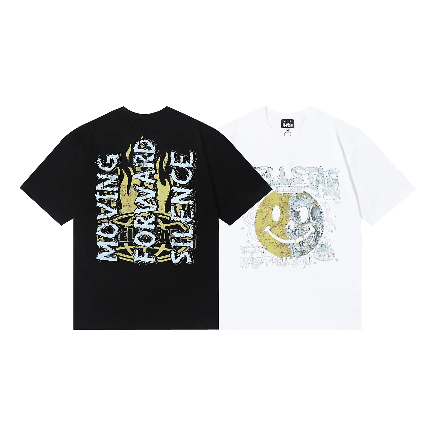 6661# P116 Hellstar American fashion high street pure cotton loose short-sleeved T-shirt Color: White Black Size: S M L XL