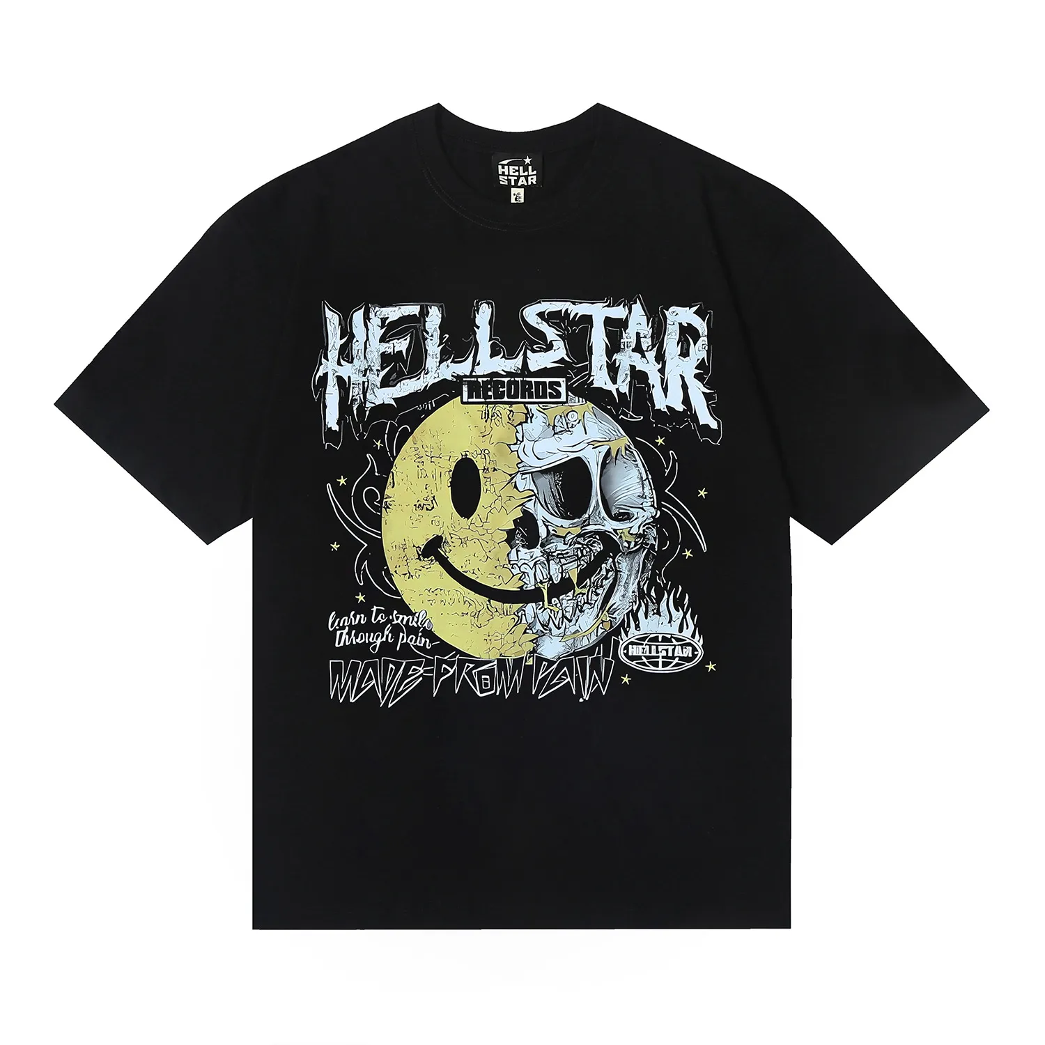 6661# P116 Hellstar American fashion high street pure cotton loose short-sleeved T-shirt Color: White Black Size: S M L XL