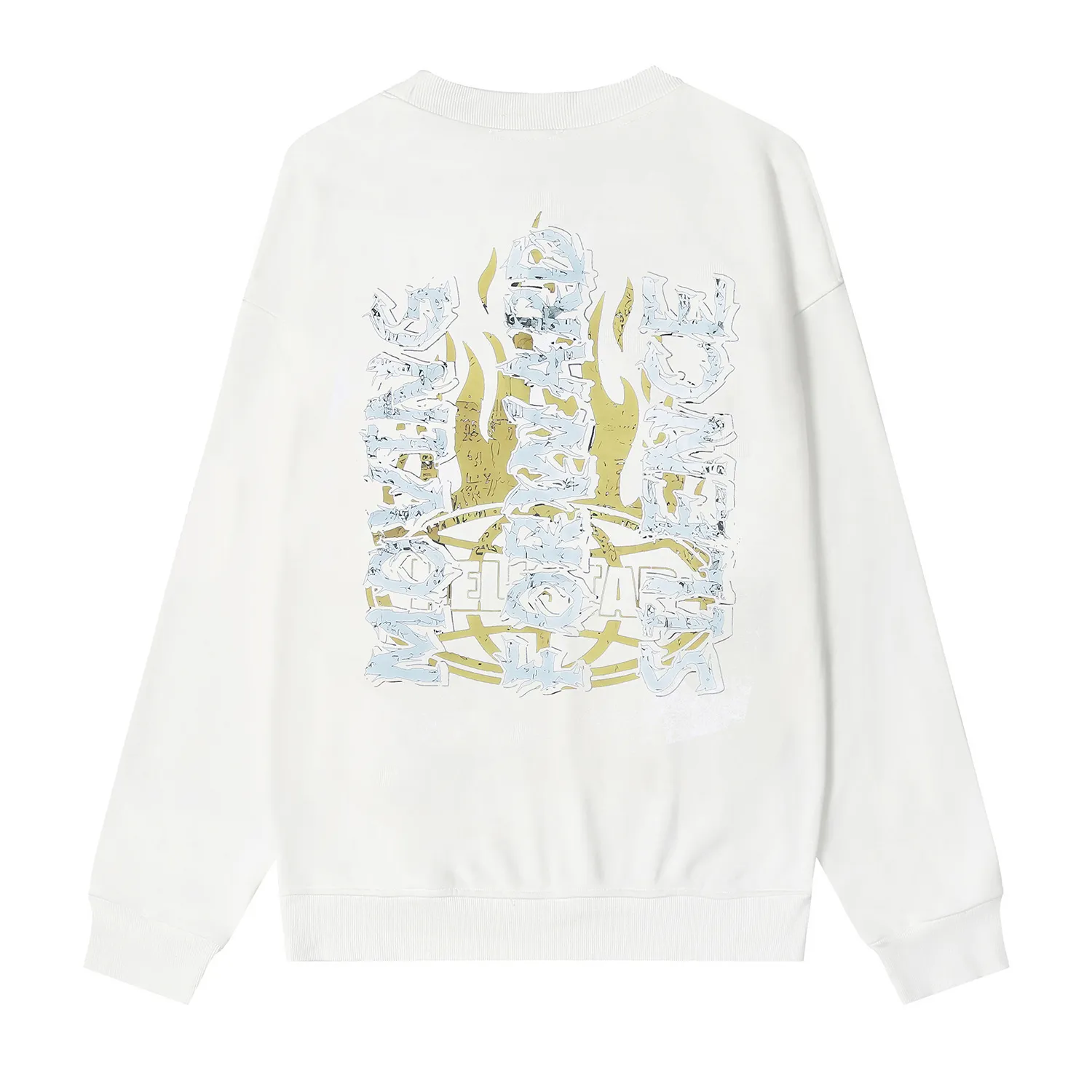8830# P160 Hellstar high quality Hellstar American trendy printed cotton terry crew neck sweatshirt Color: White Black Size: S M L XL