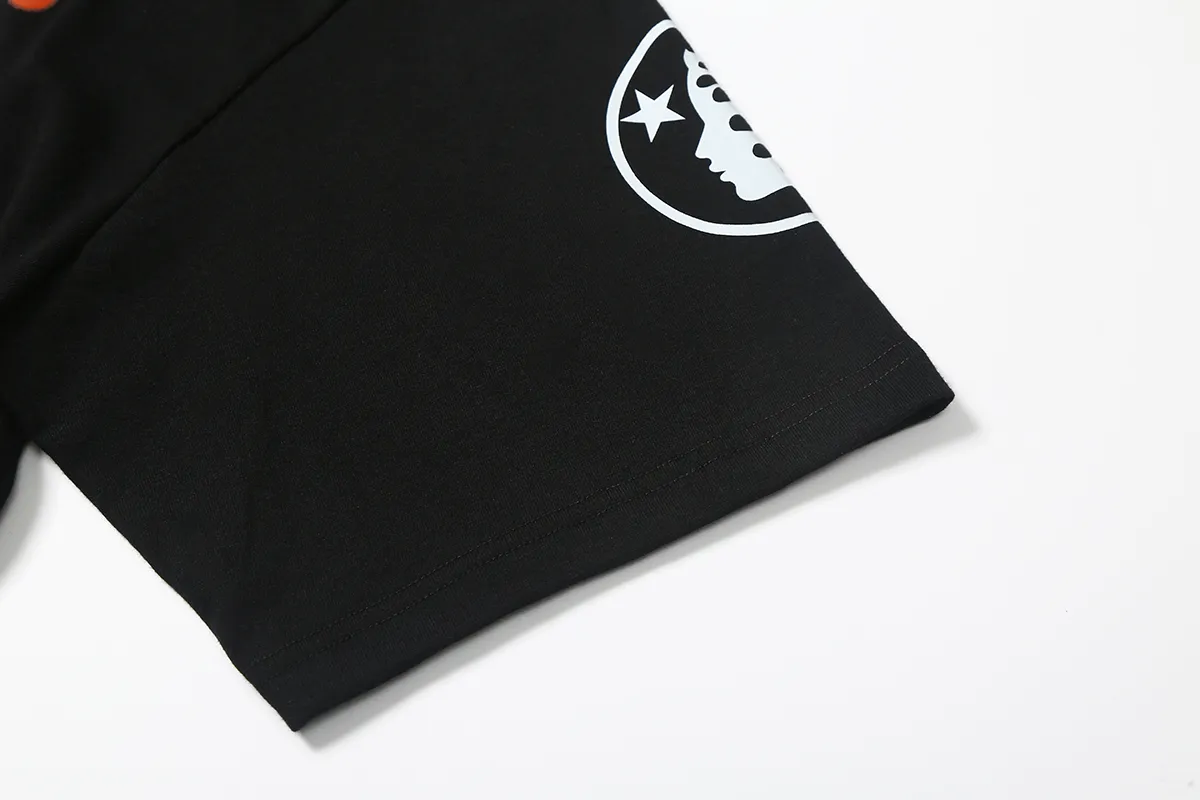 6609# P116 American Hellstar studios Lovers Tee portrait flame heart men and women pure cotton short-sleeved T-shirt Color: White Black Size: S M L XL