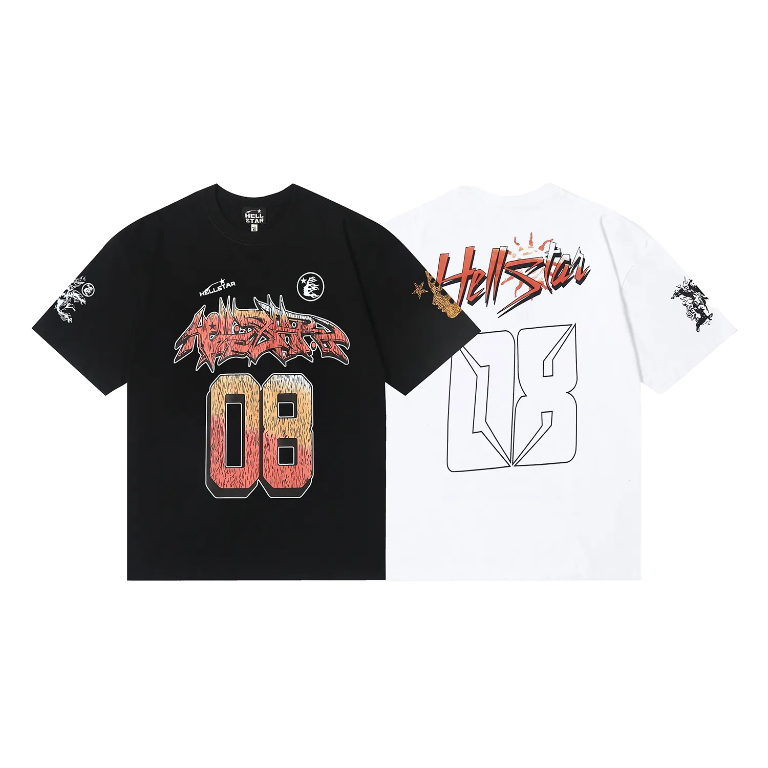 6602# P116 Hellstar Hellstar 08 digital mesh sports basketball training loose short-sleeved tee for men and women Color: White Black Size: S M L XL