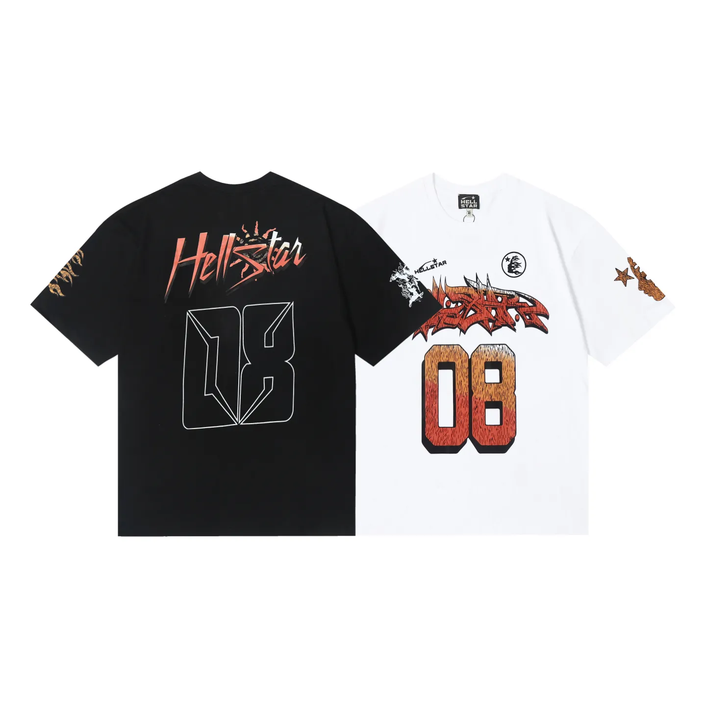 6602# P116 Hellstar Hellstar 08 digital mesh sports basketball training loose short-sleeved tee for men and women Color: White Black Size: S M L XL