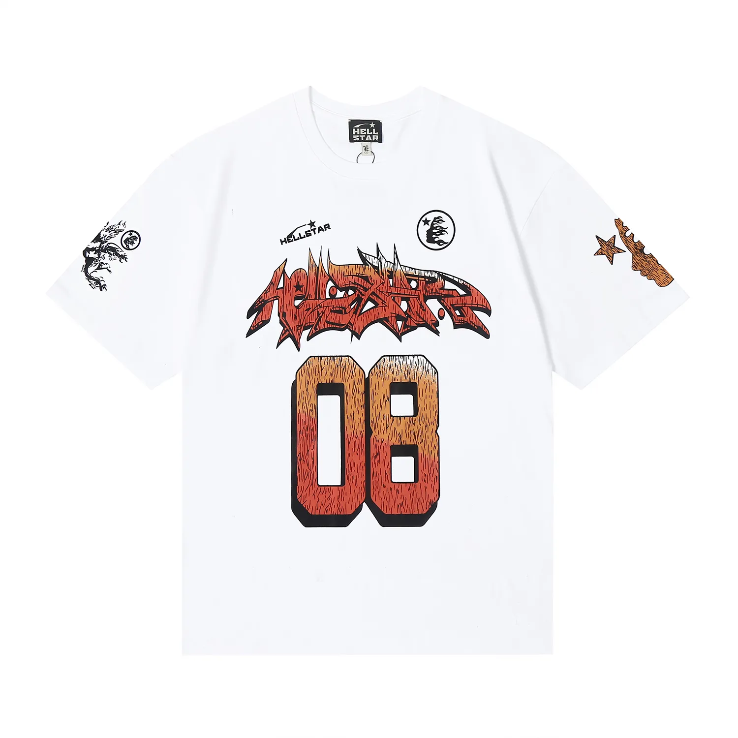 6602# P116 Hellstar Hellstar 08 digital mesh sports basketball training loose short-sleeved tee for men and women Color: White Black Size: S M L XL