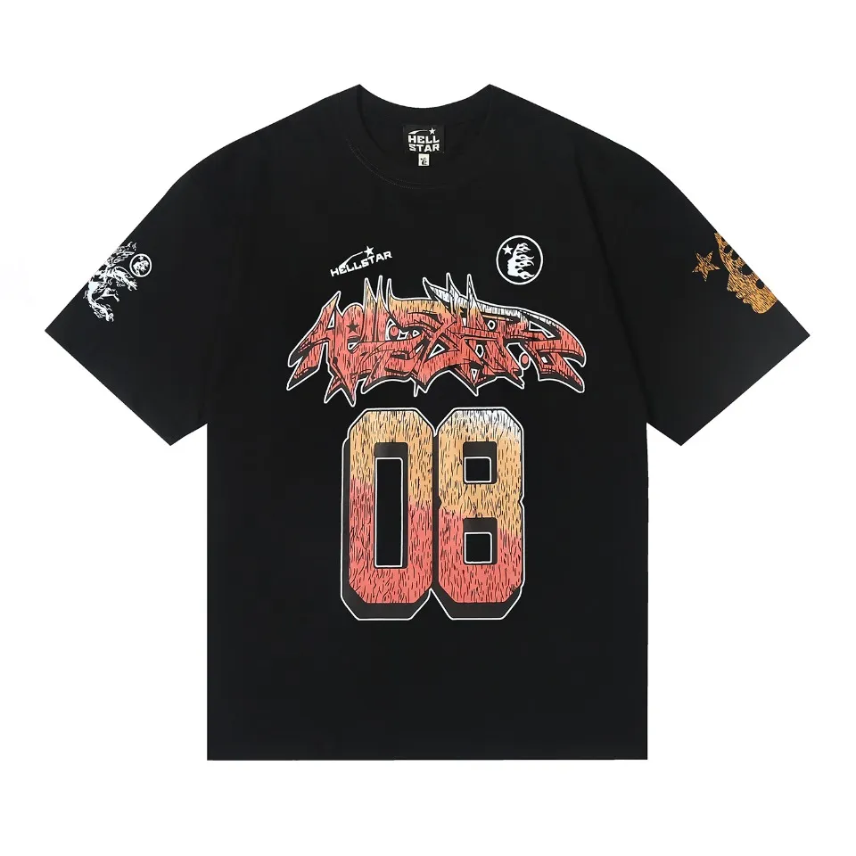 6602# P116 Hellstar Hellstar 08 digital mesh sports basketball training loose short-sleeved tee for men and women Color: White Black Size: S M L XL