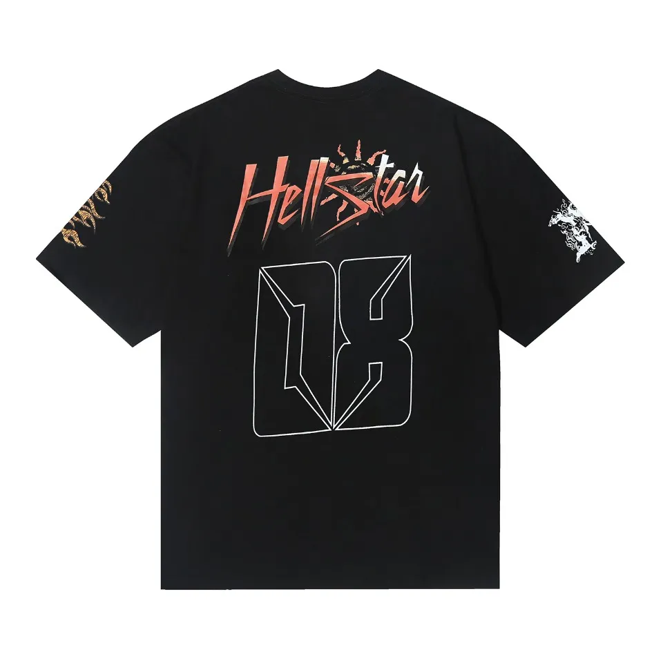 6602# P116 Hellstar Hellstar 08 digital mesh sports basketball training loose short-sleeved tee for men and women Color: White Black Size: S M L XL