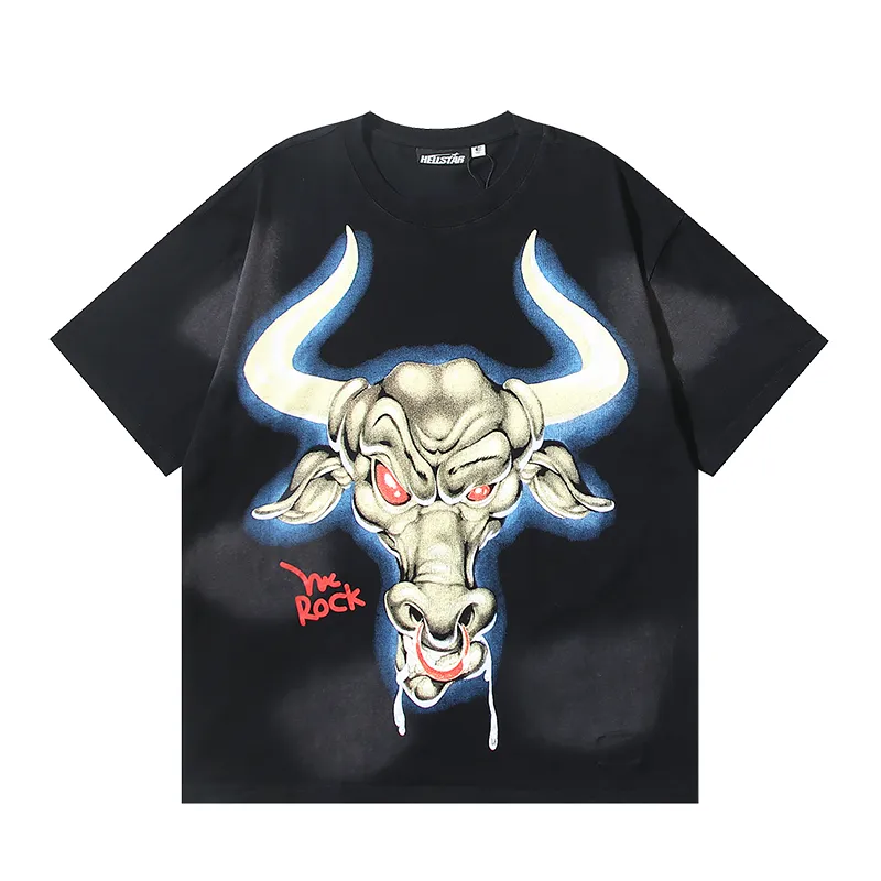 P130 6738#washed black Real shot Hellstar washed retro beauty trendy printed short-sleeved T-shirt Fabric: 250g 32 count fine cotton double yarn pure cotton Color: washed black Size: S M L XL