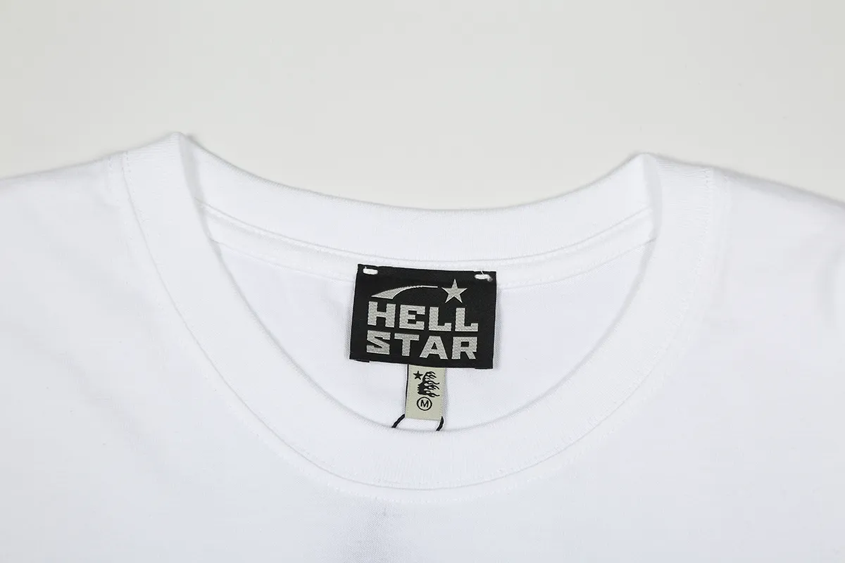 6694# P116 Hellstar American fashion high street pure cotton loose short-sleeved T-shirt Color: Black White Apricot Code Number: S M L XL
