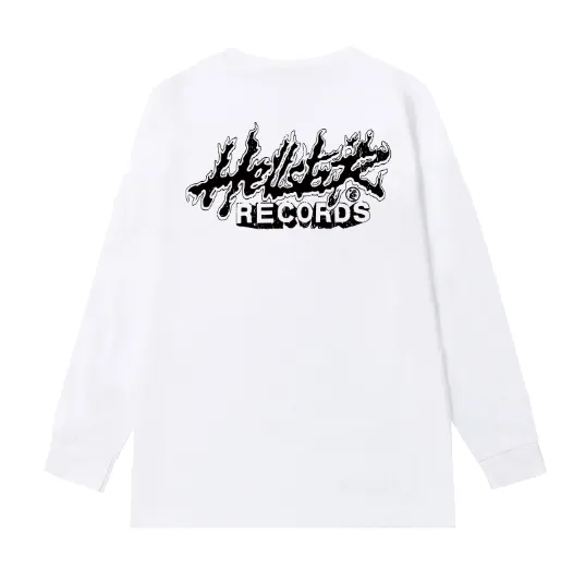 5521# P136 Hellstar Hellstar letter print lightning high street men and women hip-hop loose long-sleeved T-shirt Color: Black White Size: S M L XL